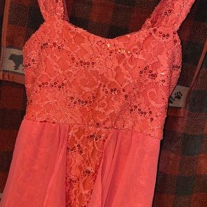 Girls Coral peach dress